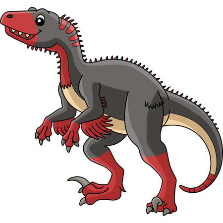 Utahraptor Dinosaur Cartoon Colored Clipartのイラスト素材