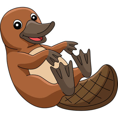 Platypus Animal Cartoon Colored Clipartのイラスト素材