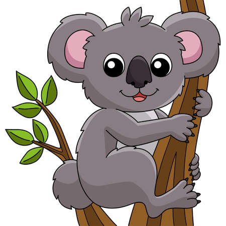 Koala Animal Cartoon Colored Clipart Illustrationのイラスト素材