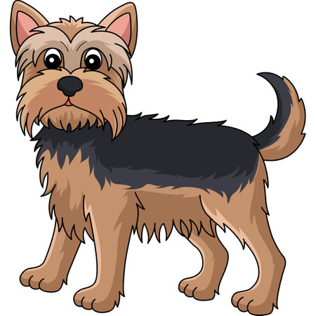 Yorkshire Terrier Dog Cartoon Colored Clipartのイラスト素材