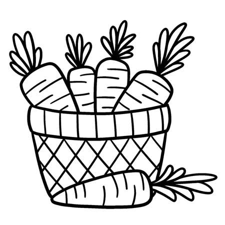 Carrot Isolated Coloring Page for Kidsのイラスト素材