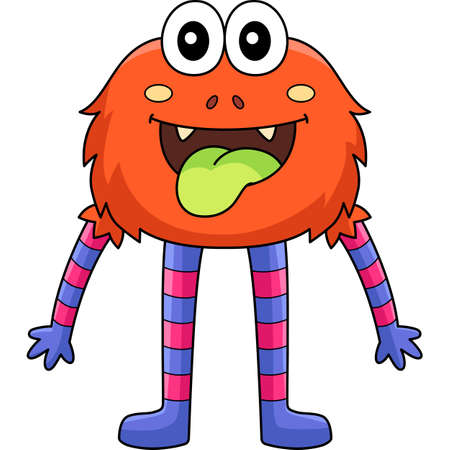 Monster with Long Arm And Long Leg Cartoon Clipartのイラスト素材