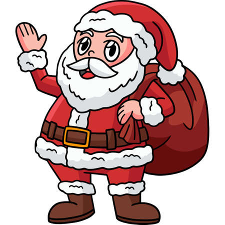 Santa Claus Cartoon Colored Clipart Illustrationのイラスト素材