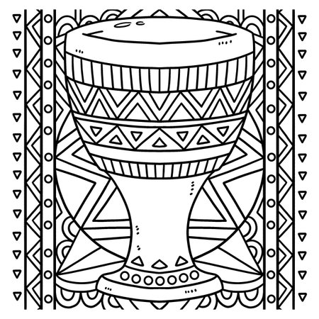 Kwanzaa Unity Cup Coloring Page for Kidsのイラスト素材