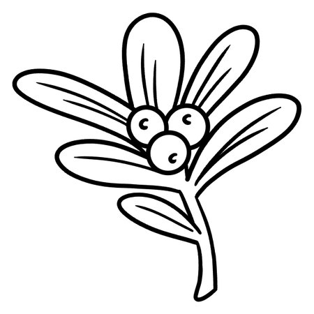 Christmas Leaves Ornament Isolated Coloring Pageのイラスト素材