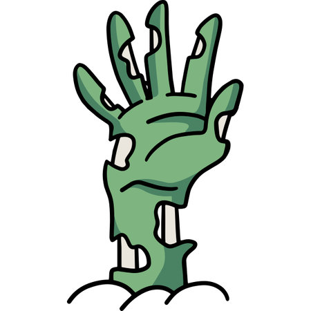 Zombie Hand Halloween Cartoon Colored Clipartのイラスト素材