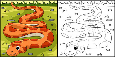 Corn Snake Animal Coloring Page Illustrationのイラスト素材