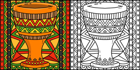 Kwanzaa Unity Cup Coloring Page Illustrationのイラスト素材