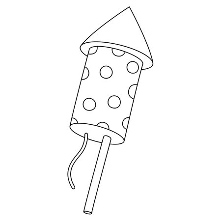 Fireworks Isolated Coloring Page for Kidsのイラスト素材