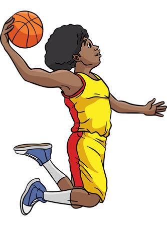 Basketball Cartoon Colored Clipart Illustrationのイラスト素材