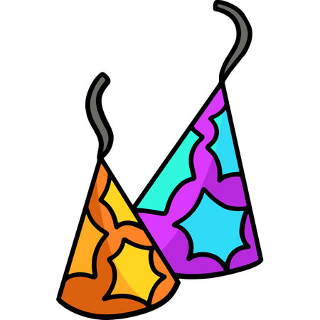 Party Hat Cartoon Colored Clipart Illustrationのイラスト素材