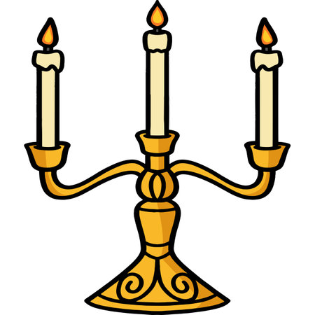 Candlestick Cartoon Colored Clipart Illustrationのイラスト素材