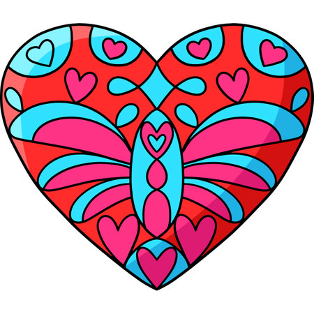 Heart Cartoon Colored Clipart Illustrationのイラスト素材