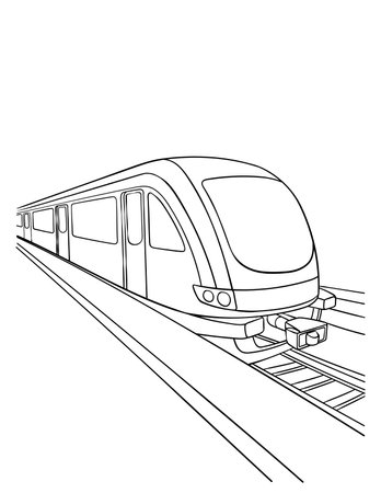Train Isolated Coloring Page for Kidsのイラスト素材
