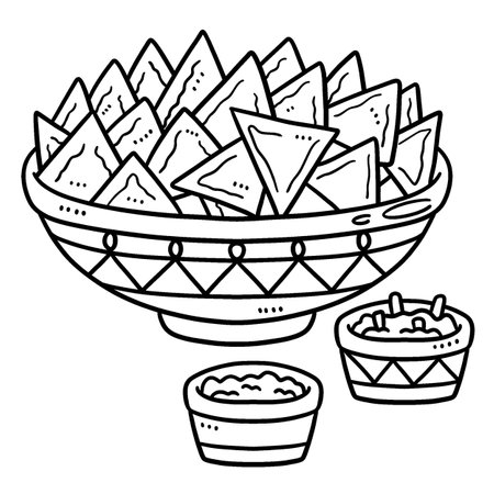 Cinco de Mayo Quesadillas and Nachos Isolatedのイラスト素材