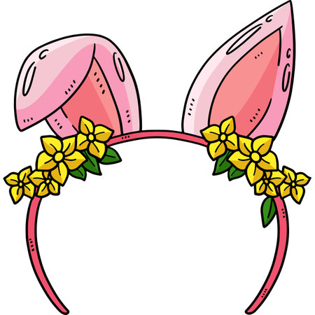 Bunny Headband Cartoon Colored Clipartのイラスト素材