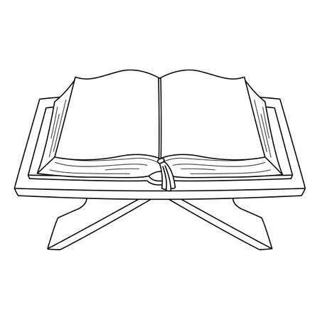 Ramadan Quran Isolated Coloring Page for Kidsのイラスト素材