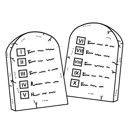 Christian Ten Commandments Tablets Isolatedのイラスト素材