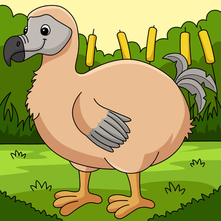 Dodo Animal Colored Cartoon Illustrationのイラスト素材