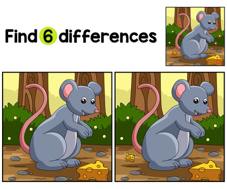 Mouse Farm Find The Differencesのイラスト素材
