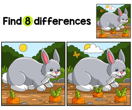 Rabbit Farm Find The Differencesのイラスト素材