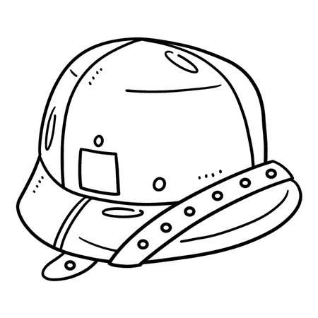 Military Helmet Isolated Coloring Page for Kidsのイラスト素材