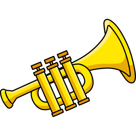 Mardi Gras Trumpet Cartoon Colored Clipartのイラスト素材
