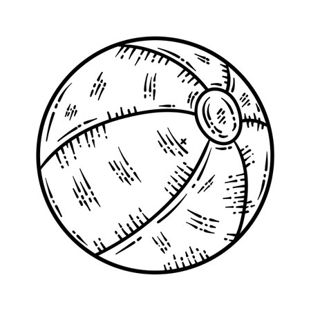Summer Beach Ball Line Art Coloring Page for Adultのイラスト素材