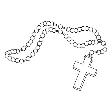 Rosary Isolated Coloring Page for Kidsのイラスト素材