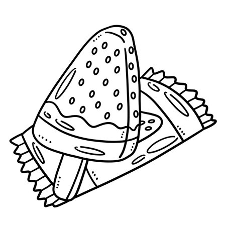 Ice Cream Isolated Coloring Page for Kidsのイラスト素材