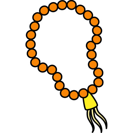 Ramadan Muslim Prayer Beads Cartoon Clipartのイラスト素材