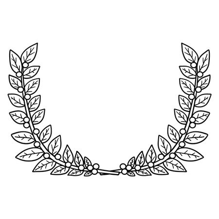 Flower Wreath Isolated Coloring Page for Kidsのイラスト素材