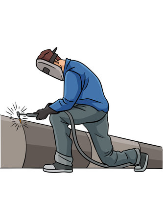 Welder Cartoon Colored Clipart Illustrationのイラスト素材
