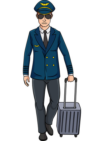 Aircraft Pilot Cartoon Colored Clipartのイラスト素材