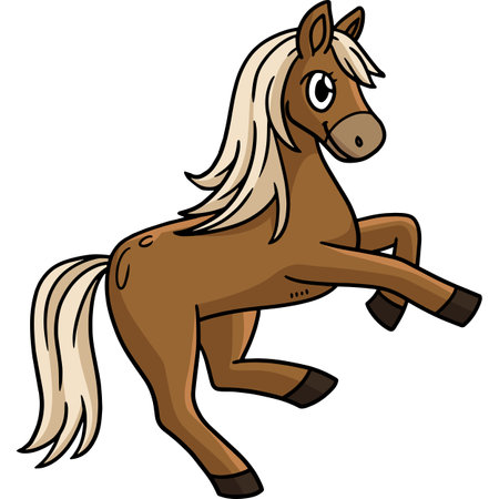 Horse Cartoon Colored Clipart Illustrationのイラスト素材
