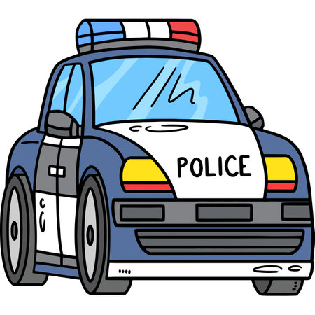 Police Car Cartoon Colored Clipart Illustrationのイラスト素材