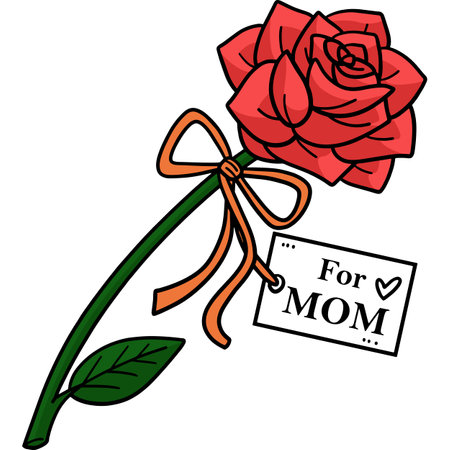 Mothers Day Flower Cartoon Colored Clipartのイラスト素材