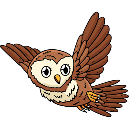 Baby Owl Cartoon Colored Clipart Illustrationのイラスト素材