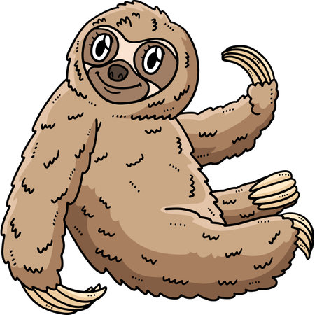 Mother Sloth Cartoon Colored Clipart Illustrationのイラスト素材