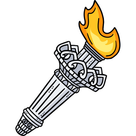 Statue of Liberty Torch Cartoon Colored Clipartのイラスト素材