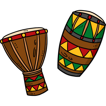 Djembe Cartoon Colored Clipart Illustrationのイラスト素材
