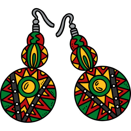Earrings Cartoon Colored Clipart Illustrationのイラスト素材