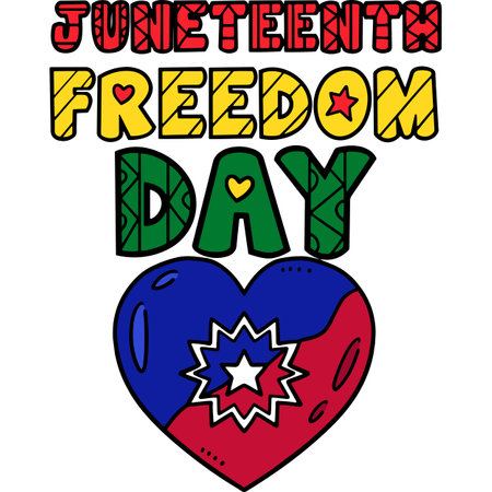 Juneteenth Freedom Day Cartoon Colored Clipartのイラスト素材