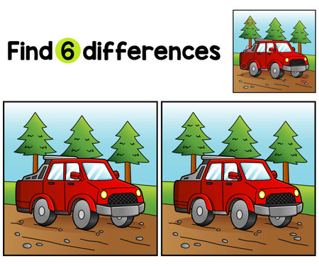 Off-Road Truck Vehicle Find The Differencesのイラスト素材