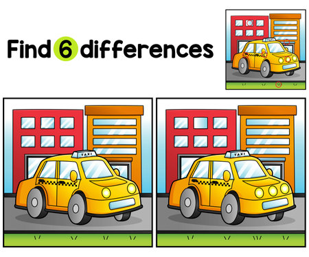 Taxi Vehicle Find The Differencesのイラスト素材