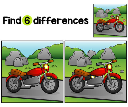 Motorcycle Vehicle Find The Differencesのイラスト素材