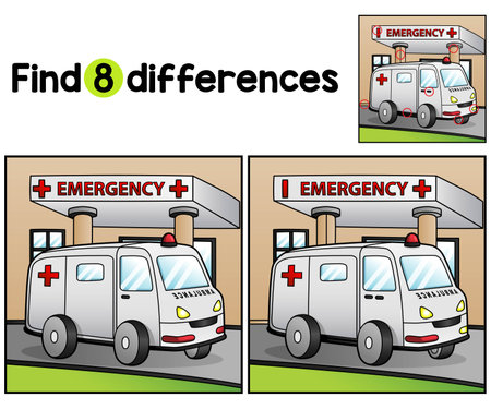 Ambulance Vehicle Find The Differencesのイラスト素材