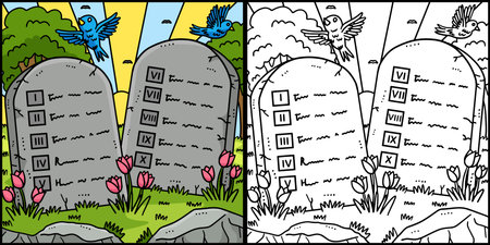 Christian Ten Commandments Tablets Illustrationのイラスト素材