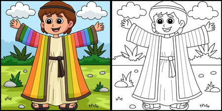 Christian Joseph Coloring Page Illustrationのイラスト素材