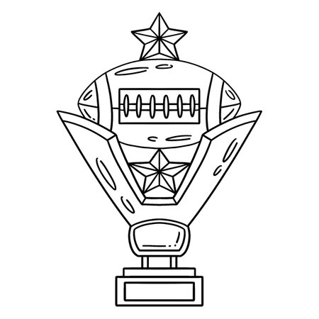 American Football Trophy Isolated Coloring Pageのイラスト素材